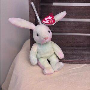 Ty Hippie 2002 Pastel Bunny Plush Rattle Toy